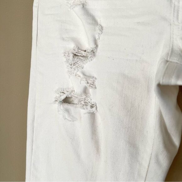 J Crew Ankle Crop Distressed Destroyed White Denim Jeans Style  Size 27 - Picture 6 of 16